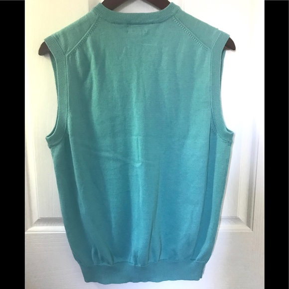 Brooks Brothers turquoise v-neck sweater vest - Picture 7 of 7